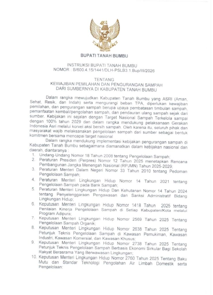 Menuju Tanah Bumbu Asri, DLH Gaungkan Gerakan Pilah Sampah dan Kurangi Plastik Sekali Pakai