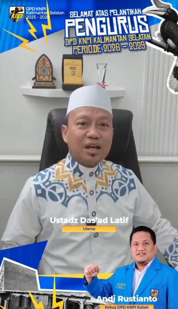 Tok! Ustadz Das’ad Latif Beri Selamat dan Doa untuk Ketua KNPI Kalsel Andi Rustianto