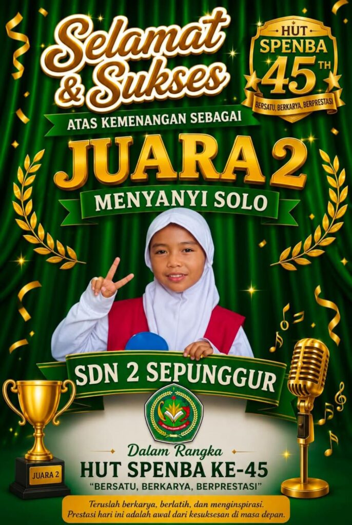 SDN 2 Sepunggur Borong Prestasi di HUT Spenba ke-45, Raih Juara 1 Menari, Juara 2 Menyanyi Solo, dan Juara 3 Senam